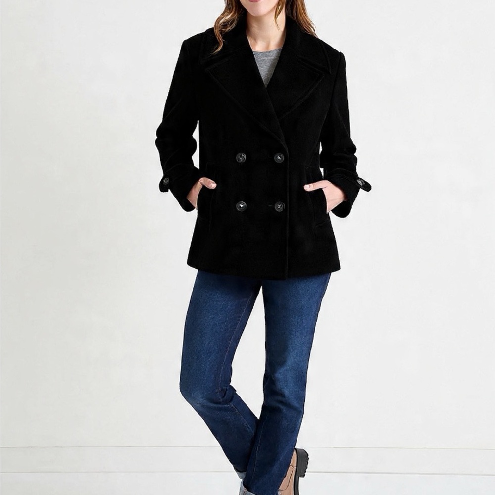 Ricki's Elegant Black Peacoat for Women
